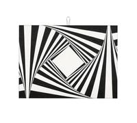 Tapete de secado de platos con estampado abstracto de elementos en blanco y negro para encimera de cocina, tapete absorbente para encimera de cocina, almohadilla de secado de platos para platos
