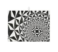 Tapete de secado de platos con estampado de cuadrícula de diamante de ilusión óptica 3D para encimera de cocina, tapete absorbente para encimera de cocina, almohadilla de secado de platos para platos