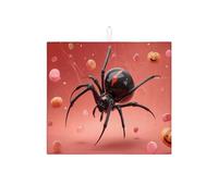 Tapete de secado de platos de araña de Halloween para cocina, diseño de arañas, tapete escurridor absorbente, almohadilla de secado de microfibra para protector de encimera de cocina, 16 x 18 pulgadas