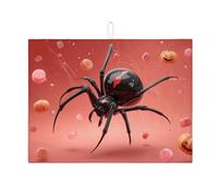 Tapete de secado de platos de araña de Halloween para cocina, diseño de arañas, tapete escurridor absorbente, almohadilla de secado de microfibra para protector de encimera de cocina, 45,7 x 60,9 cm