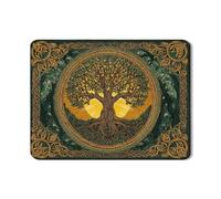 Tapete de secado de platos de árbol de la vida celta para encimera de cocina, tapete de goma absorbente verde y dorado, tapete de secado de platos de piel sintética de otoño, 45,7 x 61 cm