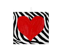 Tapete de secado de platos de caballo a rayas de corazón para encimera de cocina, elegante tapete absorbente negro y blanco, almohadilla de secado moderna de microfibra para decoración del hogar, 16 x