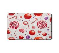 Tapete de secado de platos de caramelo para encimera de cocina, bonito remolino de caramelo rojo, tapete escurridor de platos de goma absorbente, divertido tapete de secado de piel sintética para