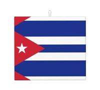Tapete de secado de platos de cocina de 16 x 18 pulgadas, decorativo, duradero, lavable, reutilizable, tapete absorbente de bandera cubana
