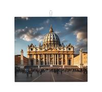 Tapete de secado de platos de cocina de la basílica de San Pedro, tapete absorbente de encimera de cocina de 16 x 18 pulgadas, tapete decorativo duradero, lavable, reutilizable,