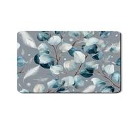 Tapete de secado de platos de eucalipto para encimera de cocina, tapete de goma absorbente de hojas, almohadilla de secado de piel sintética floral de primavera para barra de café, 12 x 20 pulgadas
