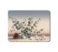 Tapete de secado de platos de eucalipto para encimera de cocina, tapete de goma absorbente de hojas costeras, almohadilla de secado de temporada para protector de barra de café, 18 x 24 pulgadas