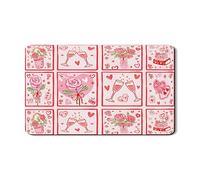 Tapete de secado de platos de melocotón para encimera de cocina, tapete de goma absorbente floral vintage para escurridor de platos, protector de piel sintética con temática de amor, 12 x 20 pulgadas