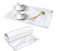 Tapete de secado de platos de piedra, tapete de secado de platos para encimera de cocina, tapete de secado de diatomita plegable de 24 x 16 pulgadas, protector de encimera absorbente de secado rápido
