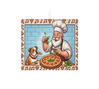 Tapete de secado de platos de pizza de chef para encimera de cocina, notas musicales divertidas, escurridor de platos, tapete escurridor de platos absorbente, almohadilla de secado de microfibra con