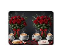 Tapete de secado de platos de rosa roja para encimera de cocina, tapete de goma absorbente floral, tapete de secado de piel sintética con tema de amor, protector de barra de café, 45,7 x 61 cm