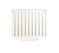 Tapete de secado de platos de silicona para encimera de fregadero de cocina con base antideslizante y diseño de cresta diagonal para dirigir el agua al fregadero (blanco)