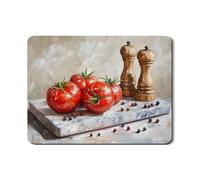 Tapete de secado de platos de tomates rústicos para encimera de cocina, tapete de goma absorbente rojo vintage, almohadilla de secado de piel sintética para protector de barra de café, 18 x 24