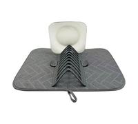 Tapete de secado de platos, escurridor de cocina, 17.52 x 14.37 x 2.95 pulgadas, capa súper absorbente con soporte elevado, secado rápido para uso en encimera, lavar ollas, sartenes, utensilios