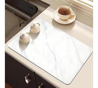 Tapete de secado de platos para encimera de cocina, 24 x 16 pulgadas, almohadilla de secado de platos súper absorbente con respaldo de goma antideslizante, alfombrilla de secado rápido para cafeteras