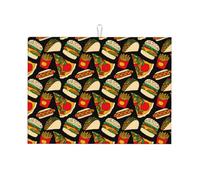 Tapete de secado de platos, tapete grande de microfibra para secar platos para encimera de cocina, tapete de secado de platos súper absorbente, tapete de secado de platos para hamburguesas y papas