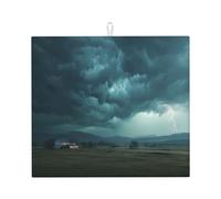 Tapete de secado para cocina, con texto en inglés "YTUOPWE the storm" After the Calm - Tapete ultra absorbente, reversible y elegante para encimera de cocina