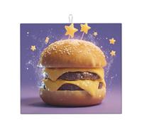 Tapete de secado para cocina, diseño de hamburguesa HHGFASD Star, ultra absorbente, reversible y elegante tapete de encimera de cocina