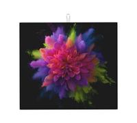 Tapete de secado para cocina HHGFASD colorido patrón de polen ultra absorbente, reversible y elegante tapete de encimera de cocina