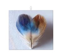 Tapete de secado para cocina HHGFASD con diseño de plumas y corazón degradado, ultra absorbente, reversible y elegante tapete de encimera de cocina