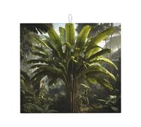 Tapete de secado para cocina HHGFASD con patrón de árbol de plátano ultra absorbente, reversible y elegante tapete de encimera de cocina