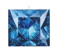 Tapete de secado para cocina HHGFASD con patrón de diamante azul, ultra absorbente, reversible y elegante tapete de encimera de cocina