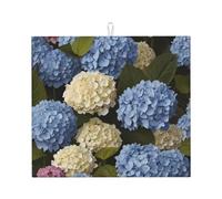 Tapete de secado para cocina HHGFASD con patrón de hortensias ultra absorbente, reversible y elegante tapete de encimera de cocina
