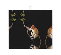 Tapete de secado para cocina VVXBHGR Proboscis Monkey Prints ultra absorbente, reversible y elegante tapete de encimera de cocina