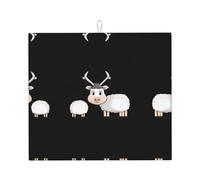 Tapete de secado para cocina VVXBHGR Silly Sheep Prints ultra absorbente, reversible y elegante tapete de encimera de cocina