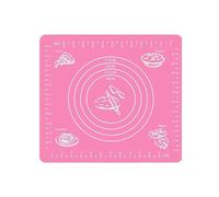 Tapete de silicona antiadherente reutilizable for hornear, con medidas, for mesa Para Repostería(Pink,40x50cm)