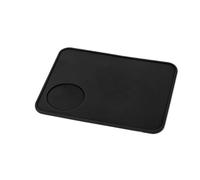 Tapete De Silicona For Café, Tapete Negro Grueso For Esquina, Accesorios For Prensa De Café Expreso En Polvo(Black-Flat)