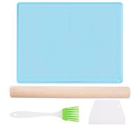 Tapete de Silicona para Amasar, 70 x 50 cm Esterilla de Corte Enrollable para Fondant, Estera de Antideslizante Pastelería, Tapete Silicona Horno con Medida Del Tamaño, para galletas, pasteles, pizza