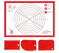 Tapete de Silicona para Amasar con 3 Raspador,70×50cm Tapete Silicona Horno con Medida del Tamaño,Estera de Repostería,Antideslizante Grande Baking Mat,Esterilla de silicona para hornear Pizza,Pastel