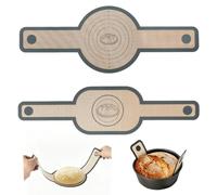 Tapete de silicona para hornear de 2 piezas, tapete para hornear pan de masa madre para ollas de hierro fundido,pizza y galletas, tapete para hornear pan resistente al calor (redondo y ovalado)
