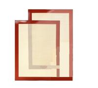 Tapete de silicona para macarrones 2 tapetes de silicona for horno, reutilizables, antiadherentes y resistentes al calor, for galletas, macarrones, pan repostería(2PCS Red 40x30cm)