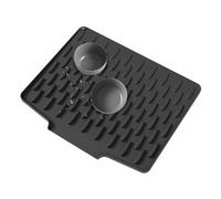 Tapete de silicona para platos, antideslizante, fácil de limpiar, tapete de secado de silicona inclinado para encimera de cocina, para encimera, refrigerador, cajón, alimentos, agua, café