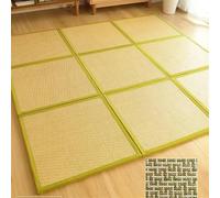 Tapete de tatami tradicional japonés, tapete plegable de ratán, tapete antideslizante para dormir, descansar, meditar, yoga, cómodo tapete para sala de estar, dormitorio, sala de juegos