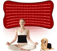 Tapete de terapia de luz roja de 31.5 x 14.5 pulgadas, 240 LED de 660 nm y 850 nm, almohadilla de luz infrarroja cercana para uso doméstico, alivio del dolor para todo el cuerpo, espalda, vientre