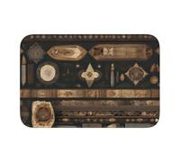 Tapete de terciopelo de cristal con borde de bloqueo de 40 x 60 WHJSSF con impresión de estilo bohemio, absorbente de agua y antideslizante, cómodo y suave para puerta de baño