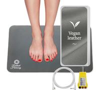 Tapete de tierra de cuero vegano, tapete de conexión a tierra gris de primera calidad para pies, escritorio, cama o yoga - Cómoda alfombrilla de conexión a tierra - Tapete de conexión a tierra de