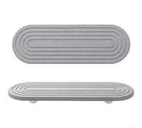 Tapete de tierra de diatomeas de secado rápido para fregadero de cocina, bandeja absorbente antideslizante para tazas, almohadilla de secado de encimera (gris claro)