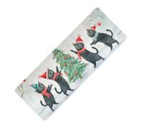 Tapete de viaje de yoga con estampado de gatos de Navidad de 1 mm de grosor para gimnasio antideslizante, con tapete de yoga para ejercicio, 180 x 66 cm