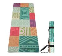 Tapete de yoga antideslizante de microfibra y goma natural de 5 mm (multicolor)