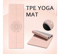 Tapete de Yoga Antideslizante de TPE con Marca de Alineación, Tamaño Grande 72"L X "W X 0.23"Th, Tapete Antirroturas para Ejercicio para Yoga, Pilates y Ejercicios de Suelo