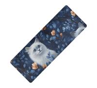 Tapete de yoga para hombre con estampado de gatos balineses, de goma natural, antideslizante, de 1 mm de grosor, con bolsa de transporte, tapete para ejercicio de 71 x 26 pulgadas para mujer