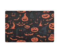 Tapete decorativo para puerta de entrada al aire libre de Nightmare Trunk or Treat Hallowen, tapete de entrada interior de 32 x 20 pulgadas, respaldo de goma antideslizante, ultrafino, para pasillo