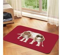 Tapete dispensador de agua para perros y gatos con bandera de la soberanía siamesa, impermeable y antideslizante, sin manchas, de secado rápido