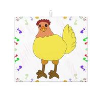 Tapete elegante para secar platos de cocina, patrones personalizados únicos, material de poliéster, absorbente y antideslizante, perfecto para encimeras y fregaderos, pollitos musicales