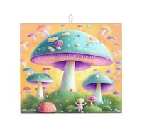 Tapete elegante para secar platos de cocina, patrones personalizados únicos, material de poliéster, absorbente y antideslizante, perfecto para encimeras y fregaderos con hongos manchados