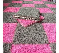 Tapete Entrelazado Resistente Al Desgaste De 12 X 12 Pulgadas, 100 Piezas - 100 Pies Cuadrados. Losetas De Alfombra De Espuma De Rompecabezas De Felpa Antideslizantes, Protección Del Piso (Color: Azu